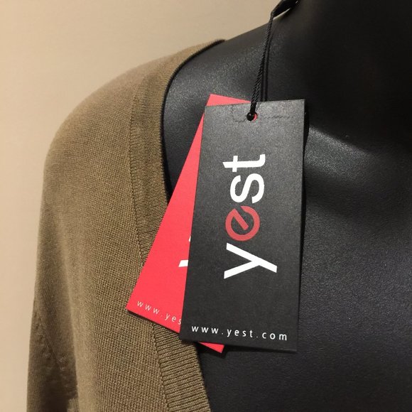 Yest Yana 12207 Ladies Dark Olive Cardigan Sweater with Buttons Sizes 12 and 14 - Picture 3 of 15